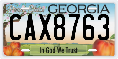 GA license plate CAX8763