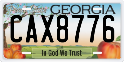 GA license plate CAX8776