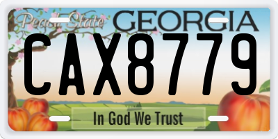 GA license plate CAX8779