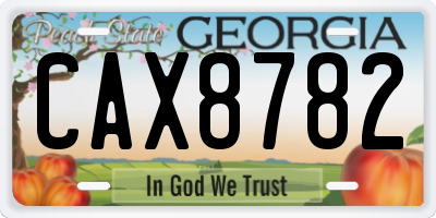 GA license plate CAX8782