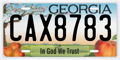 GA license plate CAX8783