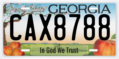 GA license plate CAX8788
