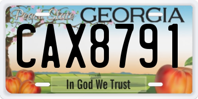 GA license plate CAX8791