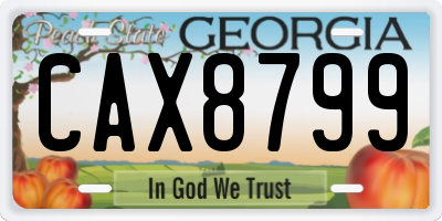 GA license plate CAX8799