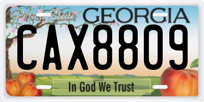 GA license plate CAX8809