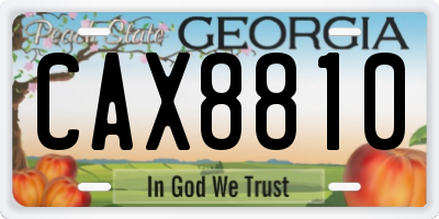 GA license plate CAX8810