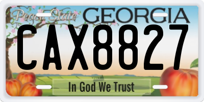 GA license plate CAX8827