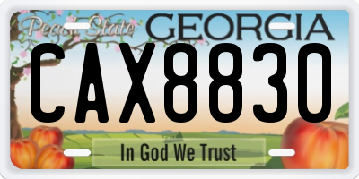 GA license plate CAX8830