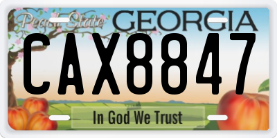 GA license plate CAX8847