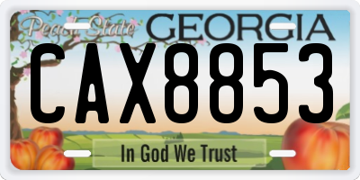 GA license plate CAX8853