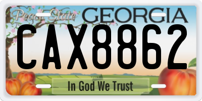 GA license plate CAX8862