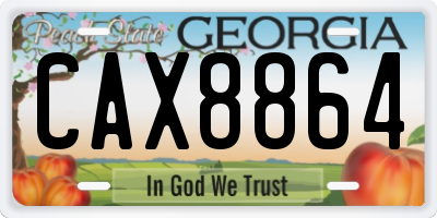 GA license plate CAX8864