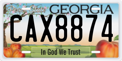 GA license plate CAX8874