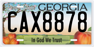 GA license plate CAX8878