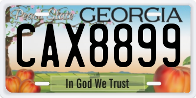 GA license plate CAX8899