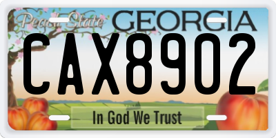 GA license plate CAX8902