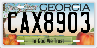 GA license plate CAX8903