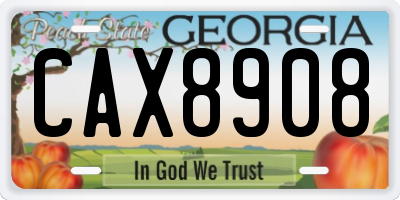 GA license plate CAX8908