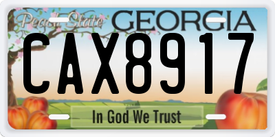 GA license plate CAX8917