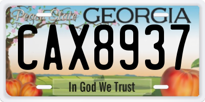 GA license plate CAX8937