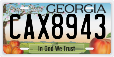 GA license plate CAX8943