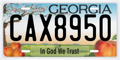 GA license plate CAX8950