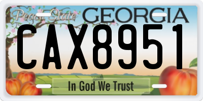 GA license plate CAX8951