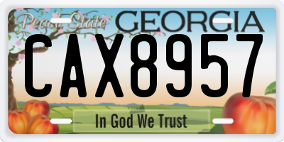 GA license plate CAX8957