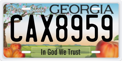 GA license plate CAX8959