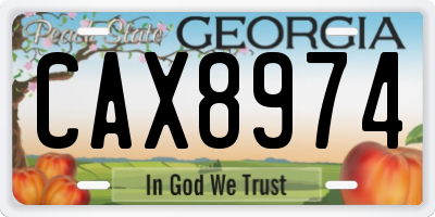 GA license plate CAX8974