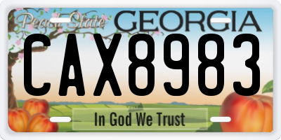 GA license plate CAX8983