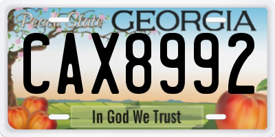 GA license plate CAX8992