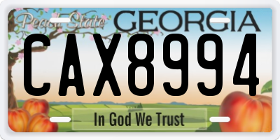 GA license plate CAX8994