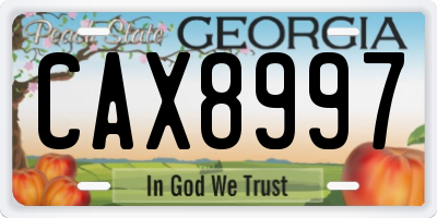GA license plate CAX8997