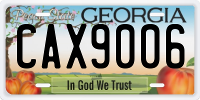 GA license plate CAX9006