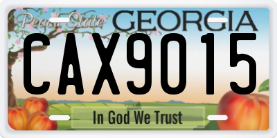 GA license plate CAX9015