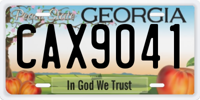 GA license plate CAX9041