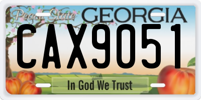 GA license plate CAX9051