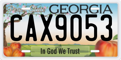 GA license plate CAX9053