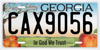 GA license plate CAX9056