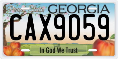 GA license plate CAX9059
