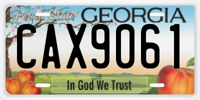 GA license plate CAX9061