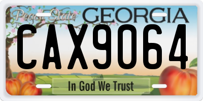GA license plate CAX9064