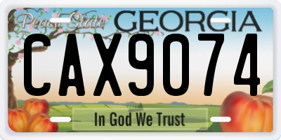 GA license plate CAX9074