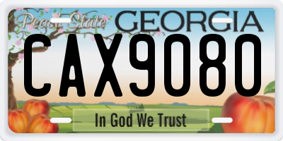 GA license plate CAX9080