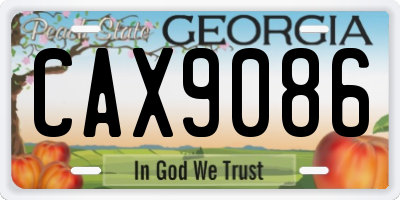 GA license plate CAX9086