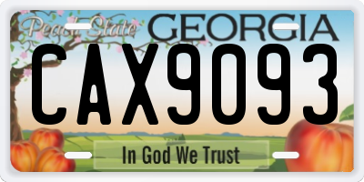GA license plate CAX9093