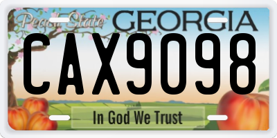 GA license plate CAX9098