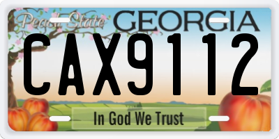 GA license plate CAX9112
