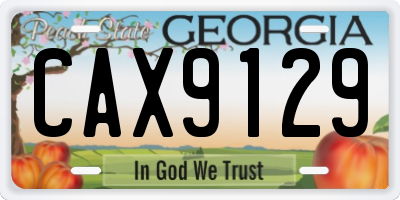 GA license plate CAX9129